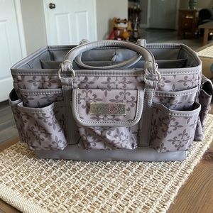 Everything Mary Craft Tote EUC Gray Lots of Pockets Sewing Scrapbooking Crafts